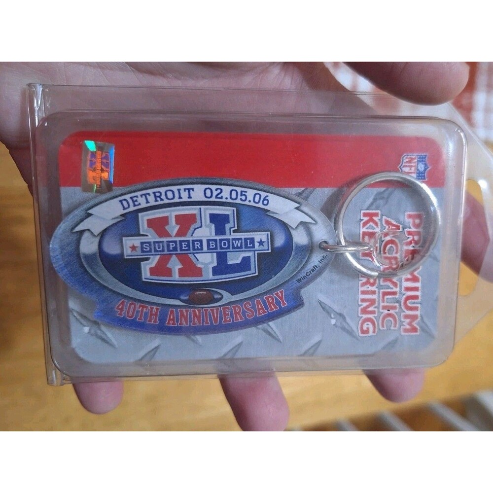 NFL Super Bowl XL Acrylic Key Ring Steelers Seahawks in Detroit MI Wincraft New